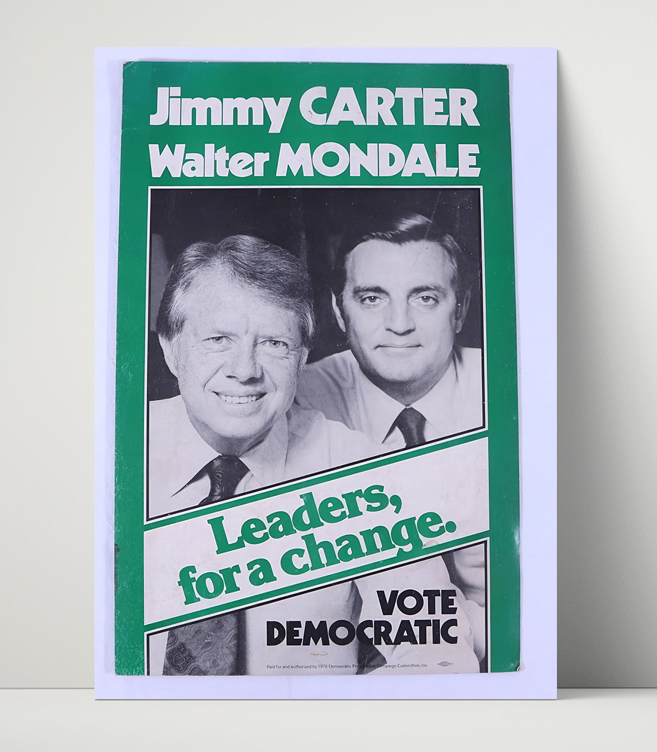 Historical - Campaign Poster - Jimmy Carter Walter Mondale Leaders For A Change History Wall Art