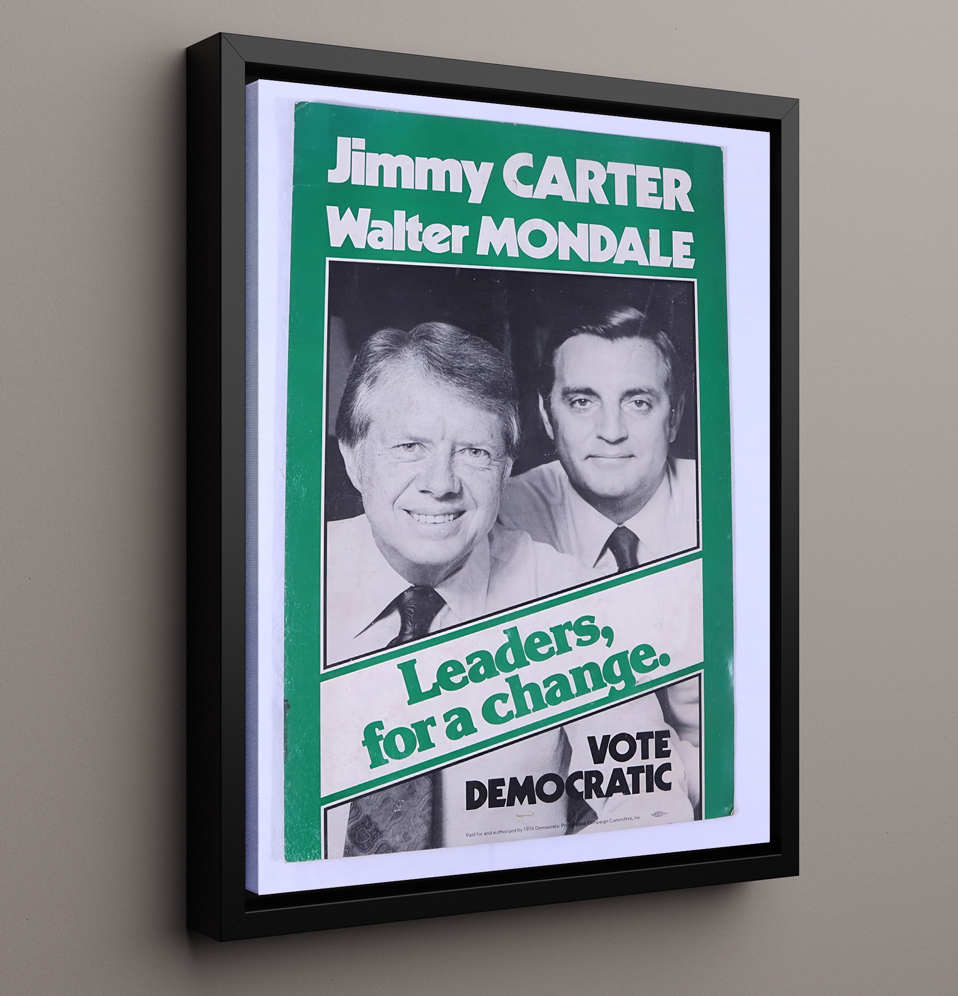 Historical - Campaign Poster - Jimmy Carter Walter Mondale Leaders For A Change History Wall Art