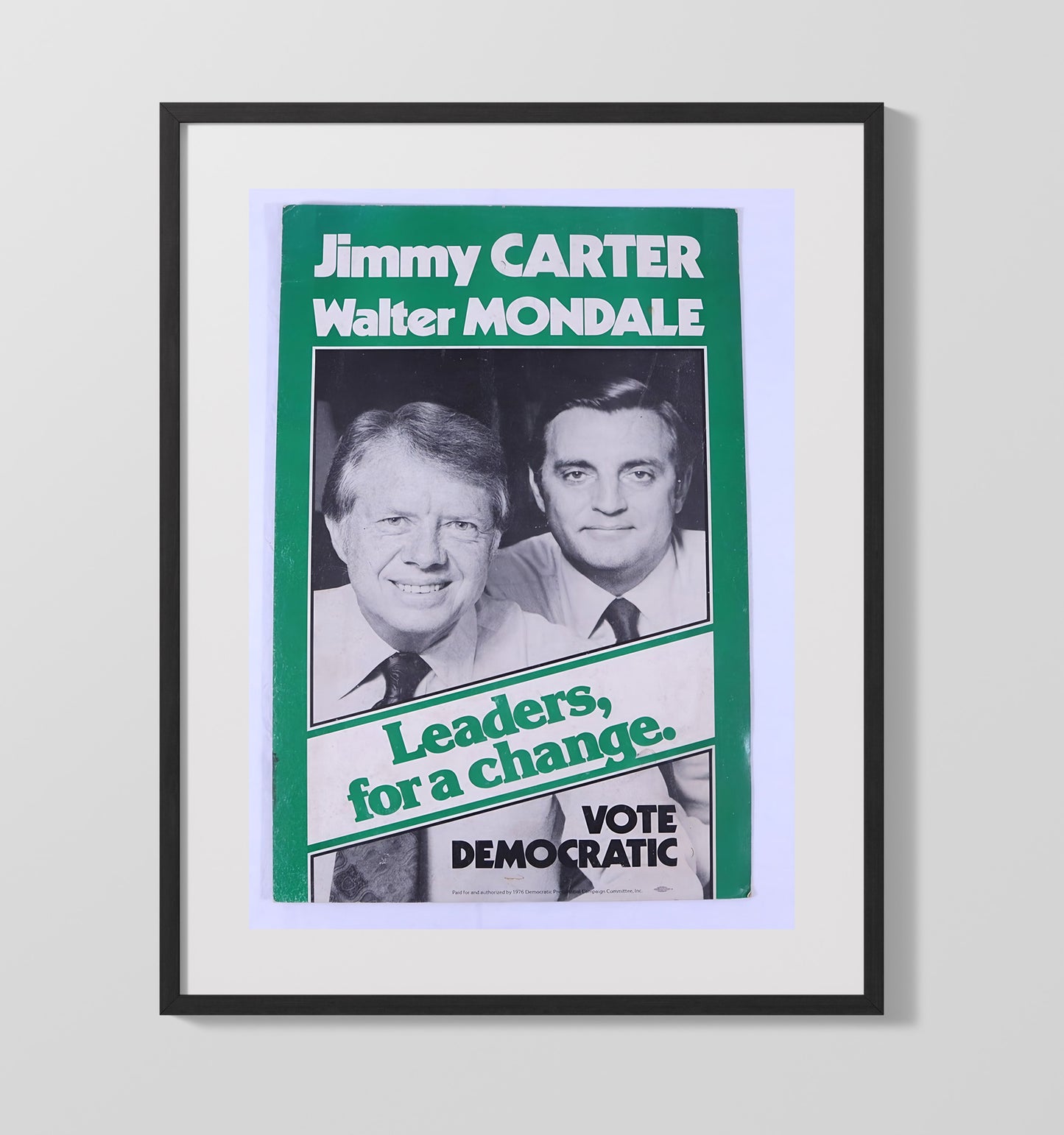 Historical - Campaign Poster - Jimmy Carter Walter Mondale Leaders For A Change History Wall Art