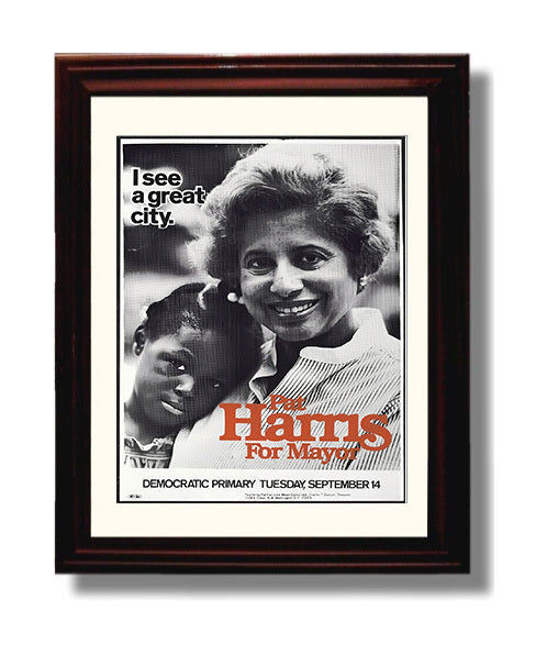 Historical - Campaign Poster - Pat Harris For Mayor City Leadership Portrait History Wall Art