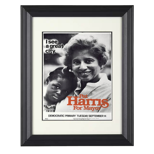 Campaign Poster - Pat Harris for Mayor City Leadership 8x10 Beveled Frame history wall art
