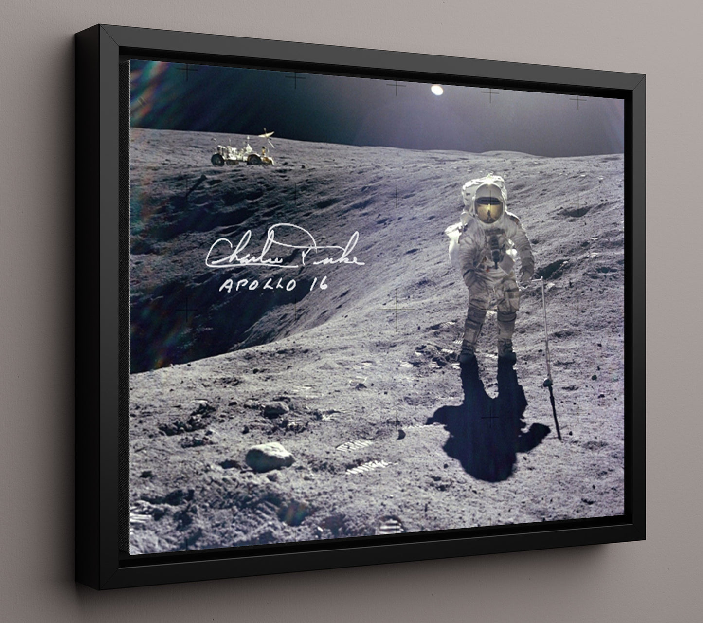Historical - Charlie Duke - Apollo 16 Moonwalk 1972 - Landscape History Wall Art