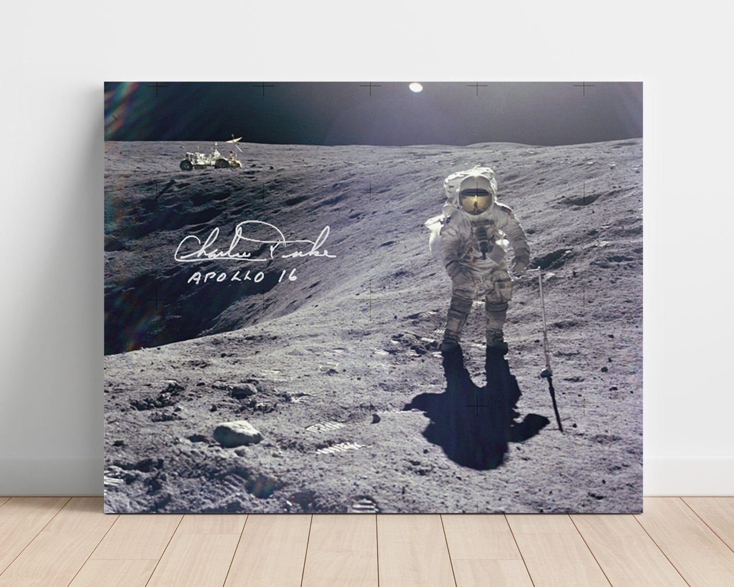 Historical - Charlie Duke - Apollo 16 Moonwalk 1972 - Landscape History Wall Art