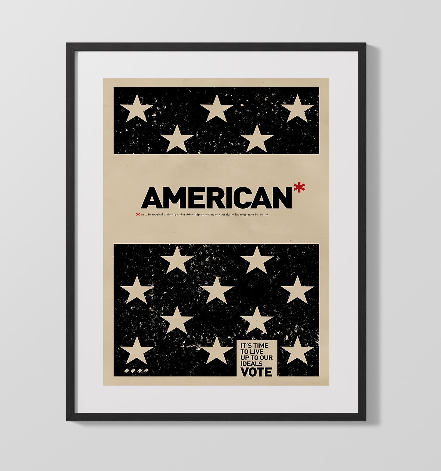 Historical - Civic Identity Poster - American Stars Flag Vote Message Design History Wall Art