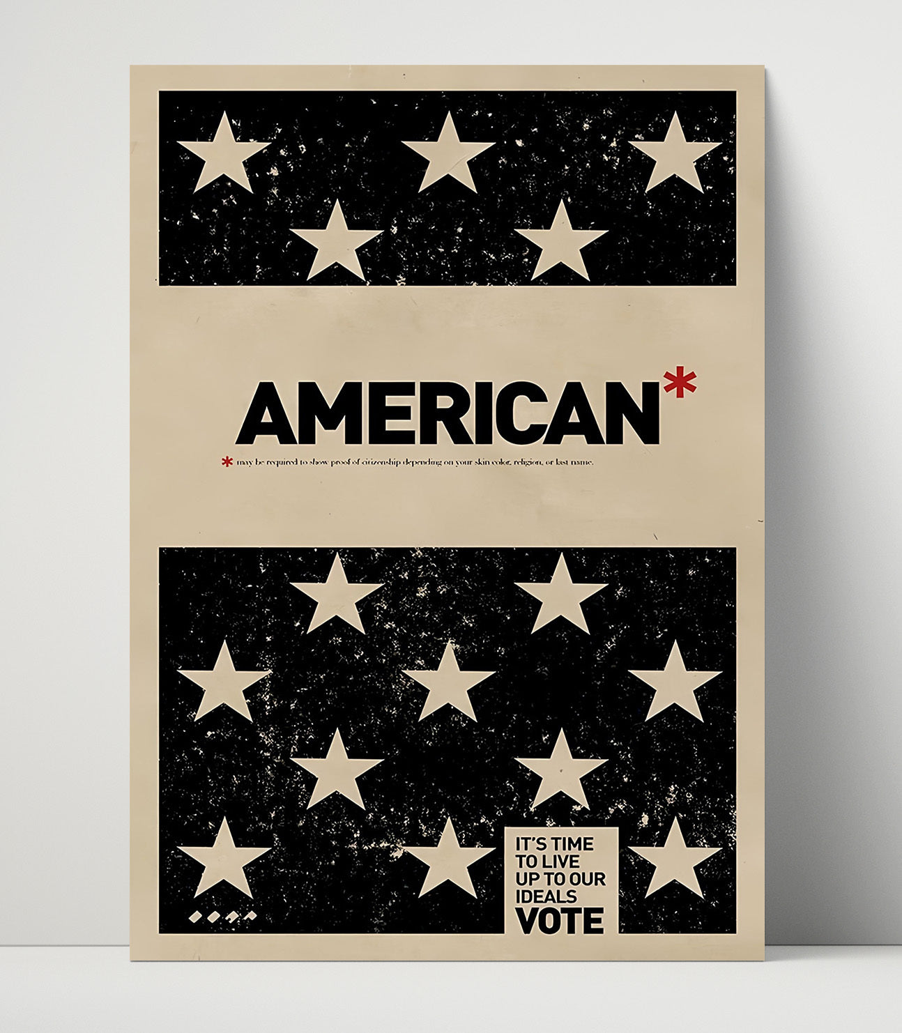 Historical - Civic Identity Poster - American Stars Flag Vote Message Design History Wall Art