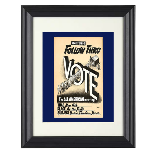 Civic Poster - Follow Through Vote All American Meeting Illustration 8x10 Beveled Frame history wall art