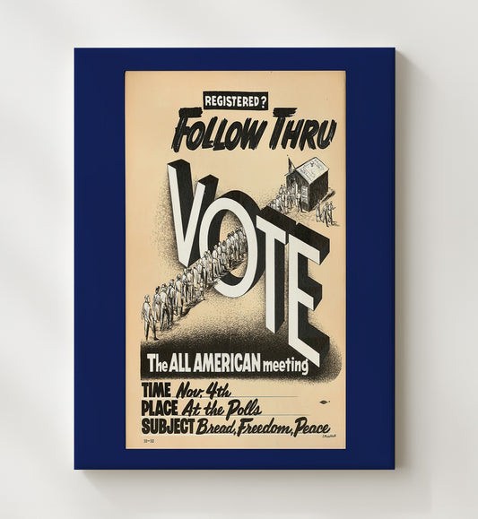 Civic Poster - Follow Through Vote All American Meeting Illustration 8x10 Canvas history wall art