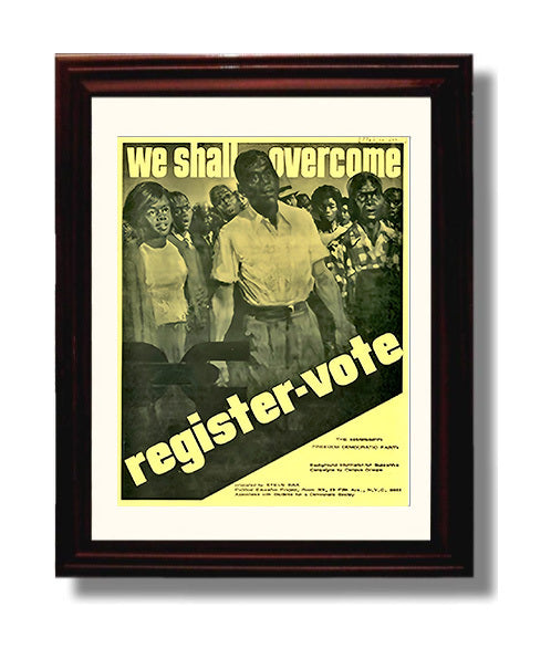 Historical - Civil Rights Poster - We Shall Overcome Register Vote Movement History Wall Art
