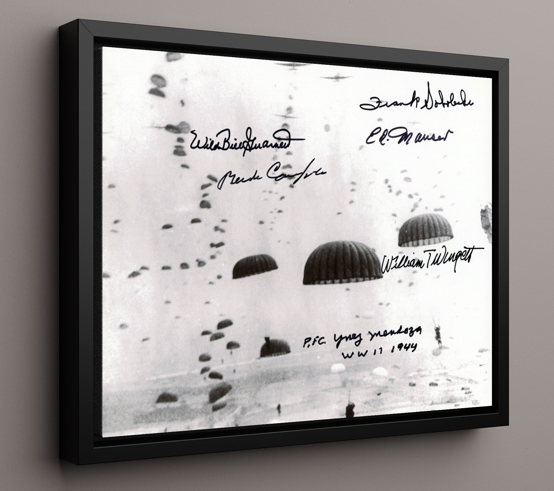 Historical - D-Day Paratroopers - Normandy Airborne Drop 1944  - Landscape History Wall Art