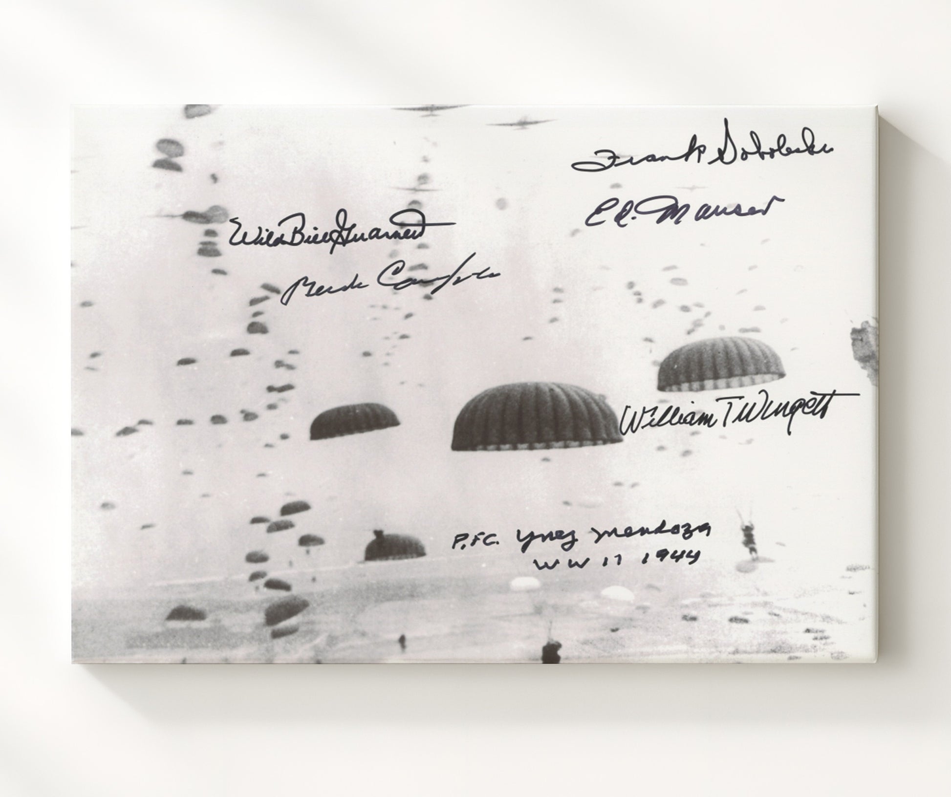 Historical - D-Day Paratroopers - Normandy Airborne Drop 1944  - Landscape History Wall Art