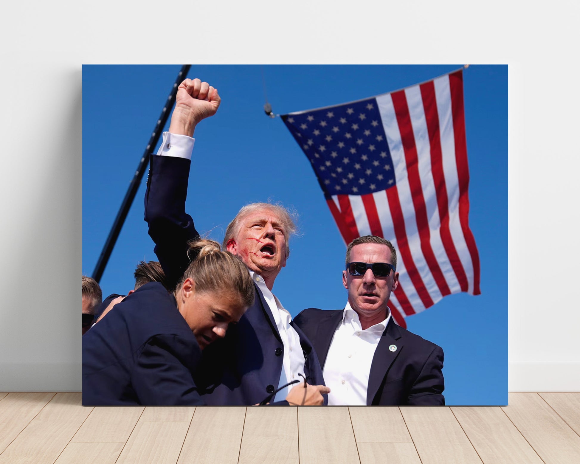 Historical - Donald Trump - Keep Fighting Rally Moment 2024 - Landscape History Wall Art