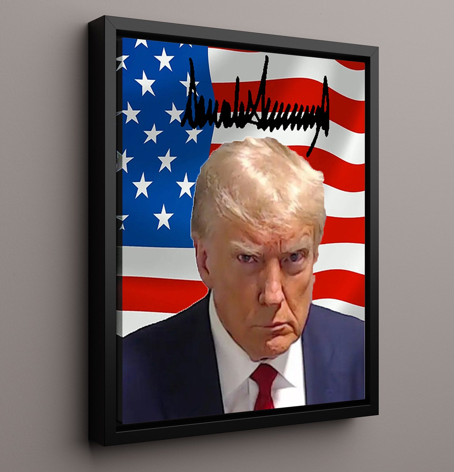 Historical - Donald Trump - Mug Shot Patriot History Wall Art