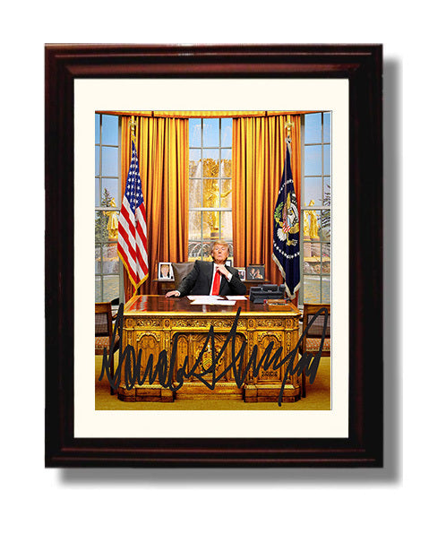 Historical - Donald Trump - Oval Office Desk Portrait 2017 History Wall Art