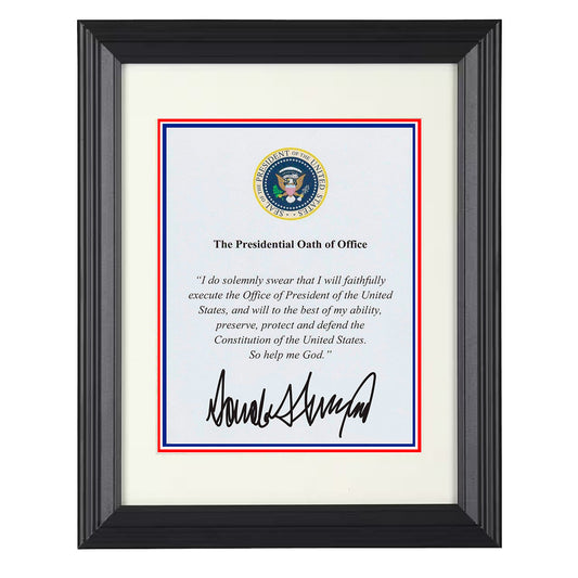 Donald Trump - Presidential Oath of Office Print 8x10 Beveled Frame history wall art