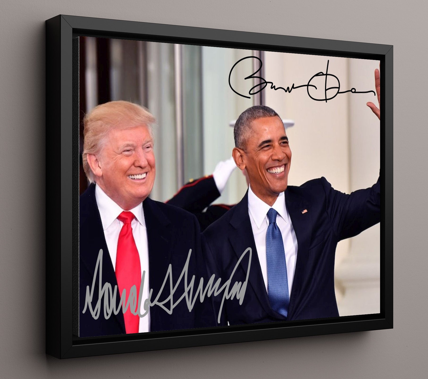 Historical - Donald Trump And Barack Obama - Presidential Transition Meeting 2016 - Landscape History Wall Art