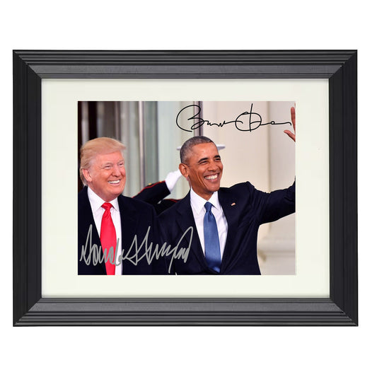 Donald Trump and Barack Obama - Presidential Transition Meeting 2016 8x10 Beveled Frame history wall art