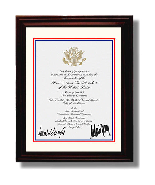 Historical - Donald Trump And Melania Trump - Inaugural Invitation Print 2017 History Wall Art