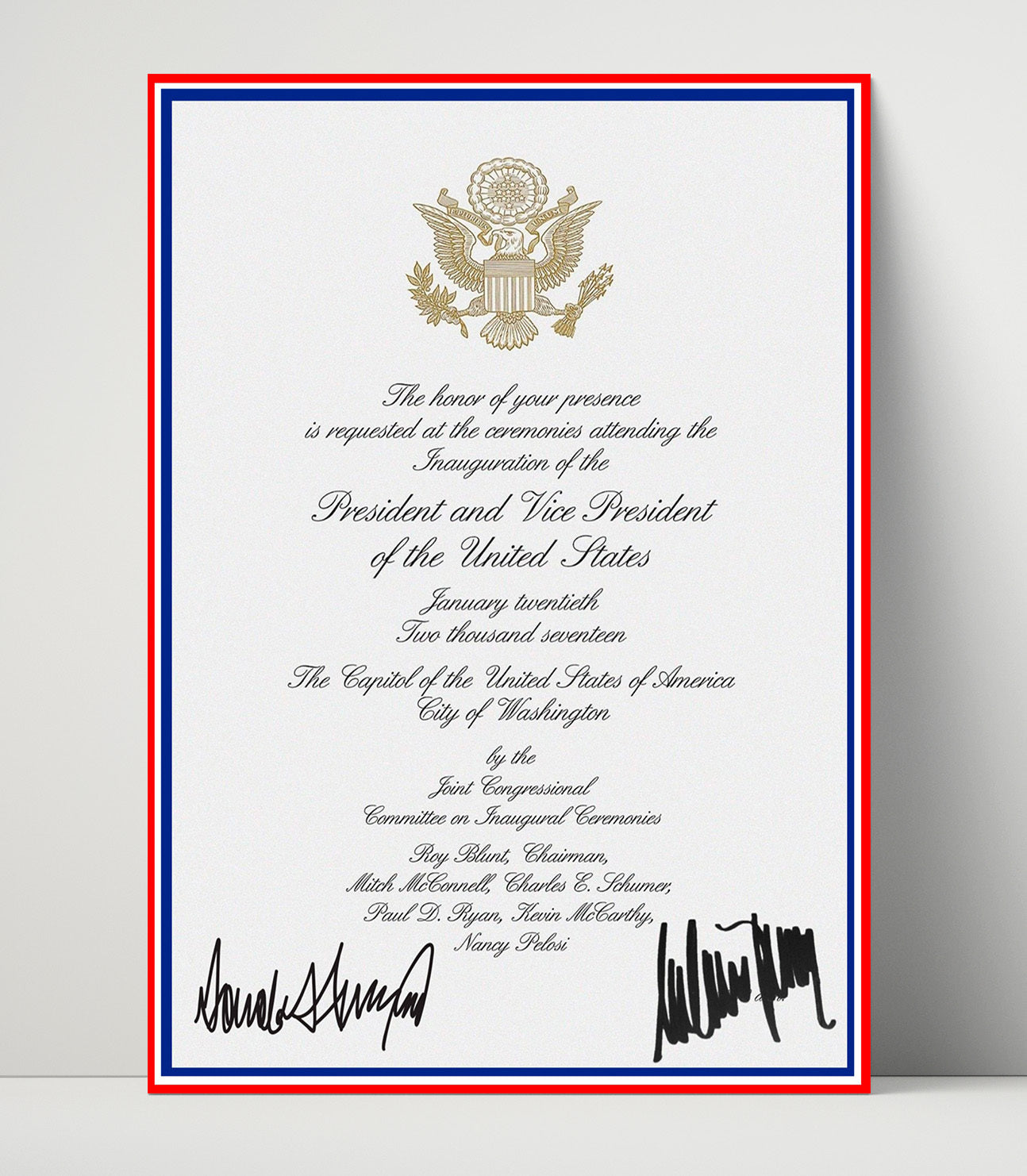 Historical - Donald Trump And Melania Trump - Inaugural Invitation Print 2017 History Wall Art