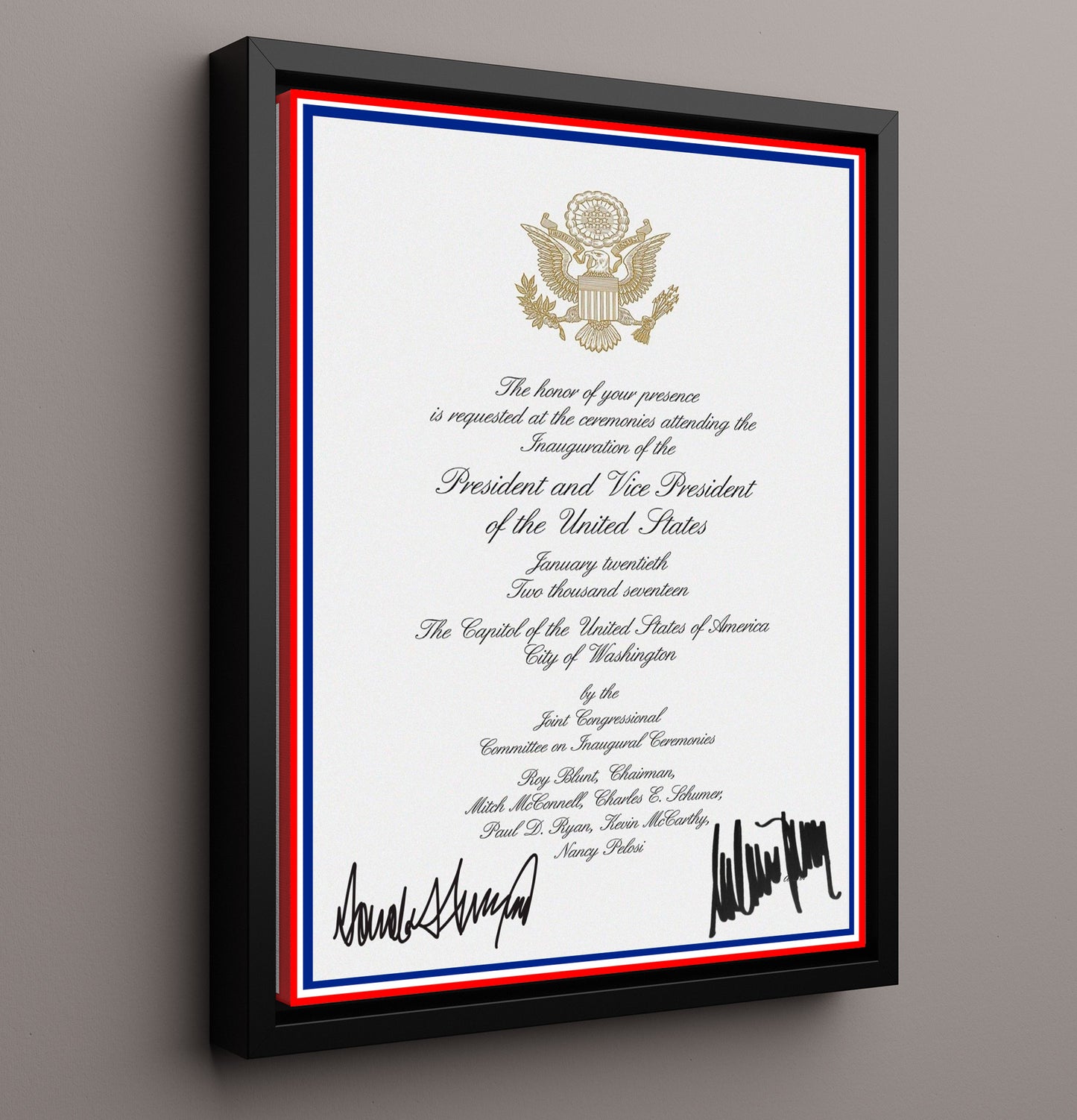 Historical - Donald Trump And Melania Trump - Inaugural Invitation Print 2017 History Wall Art
