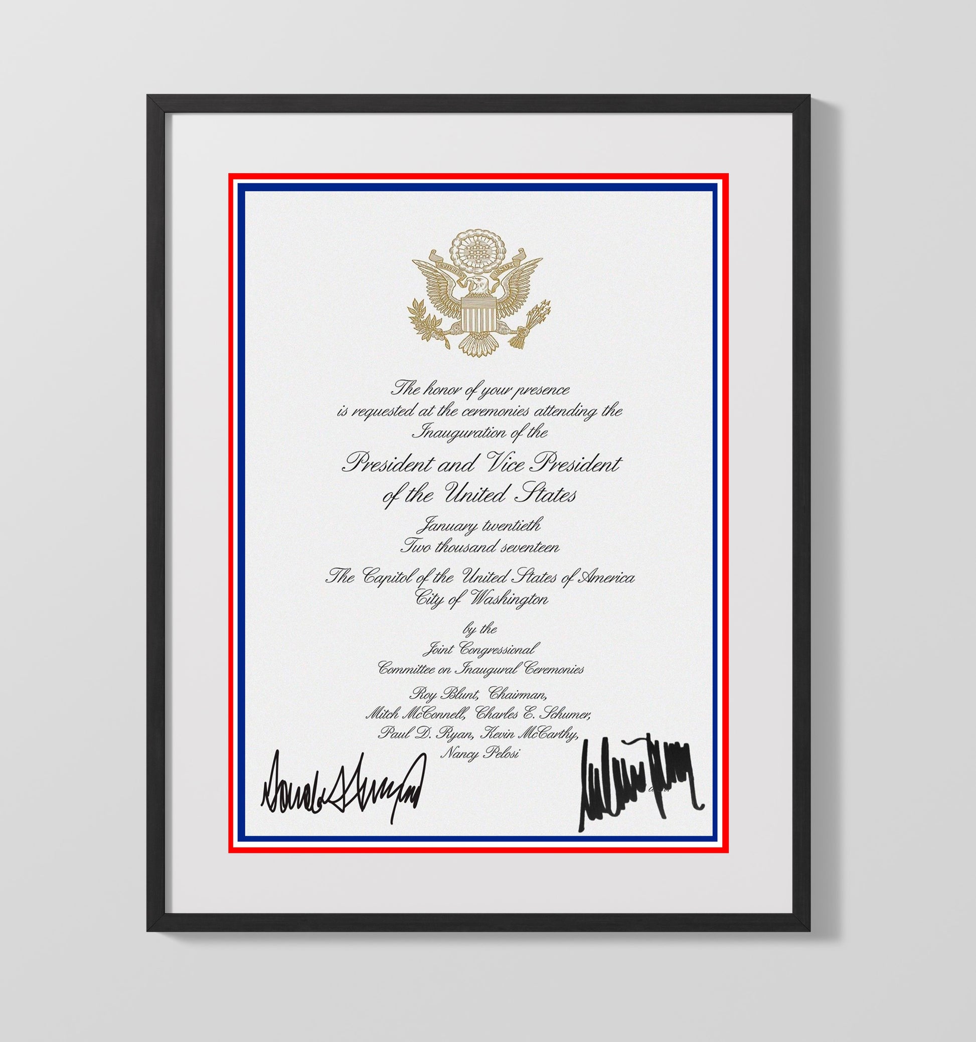 Historical - Donald Trump And Melania Trump - Inaugural Invitation Print 2017 History Wall Art