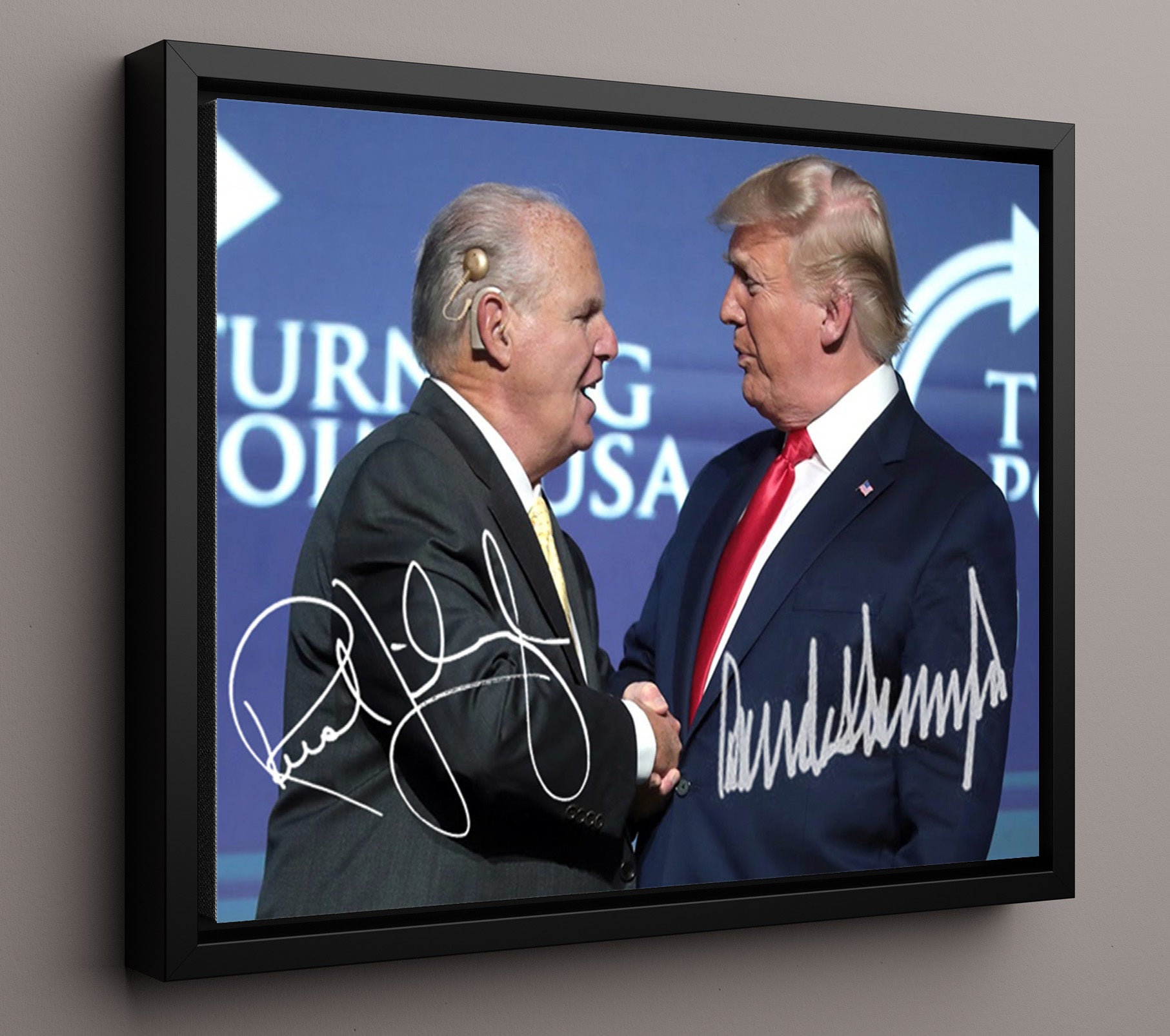 Historical - Donald Trump And Rush Limbaugh - Beacons Of Power Event Portrait - Landscape History Wall Art