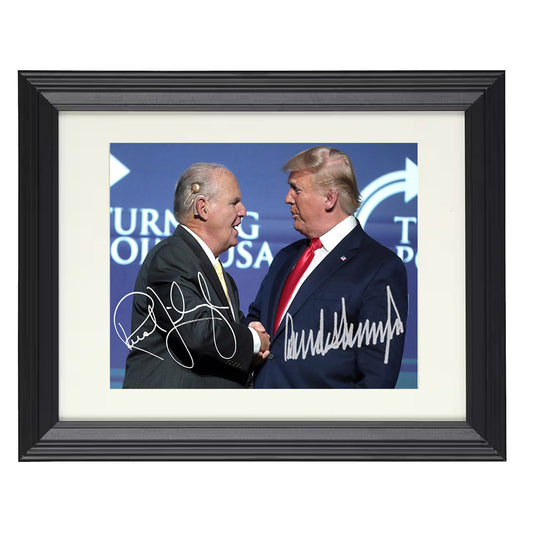 Donald Trump and Rush Limbaugh - Event Appearance - Framed Print - 8x10 Beveled Frame