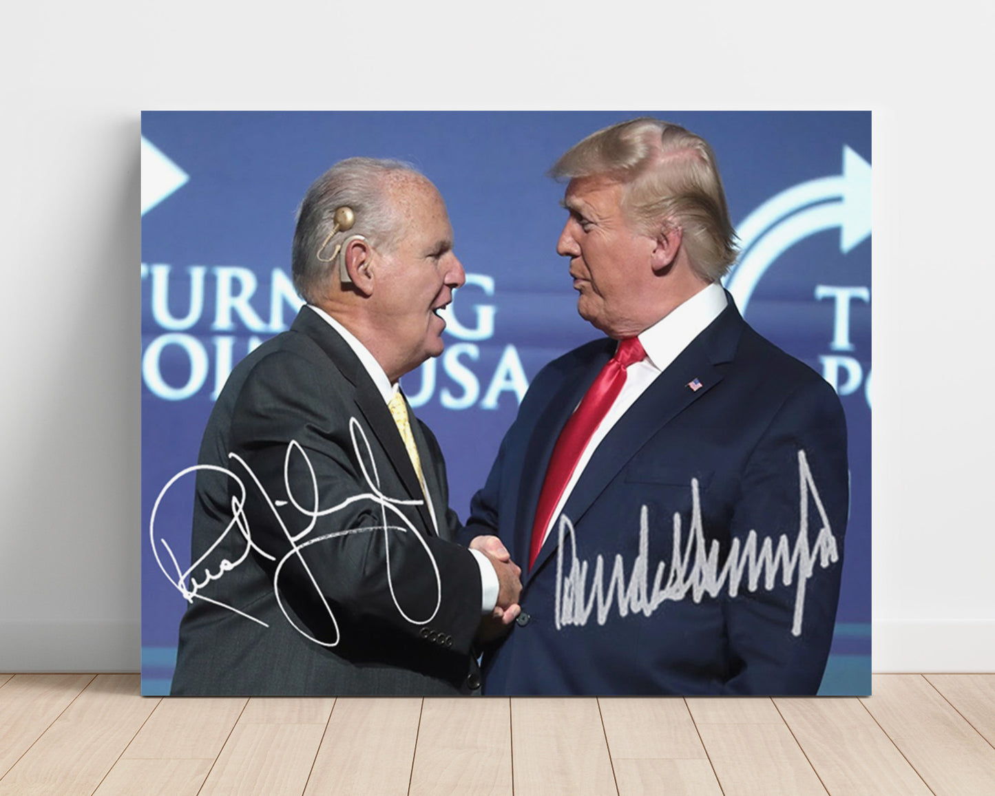 Historical - Donald Trump And Rush Limbaugh - Beacons Of Power Event Portrait - Landscape History Wall Art