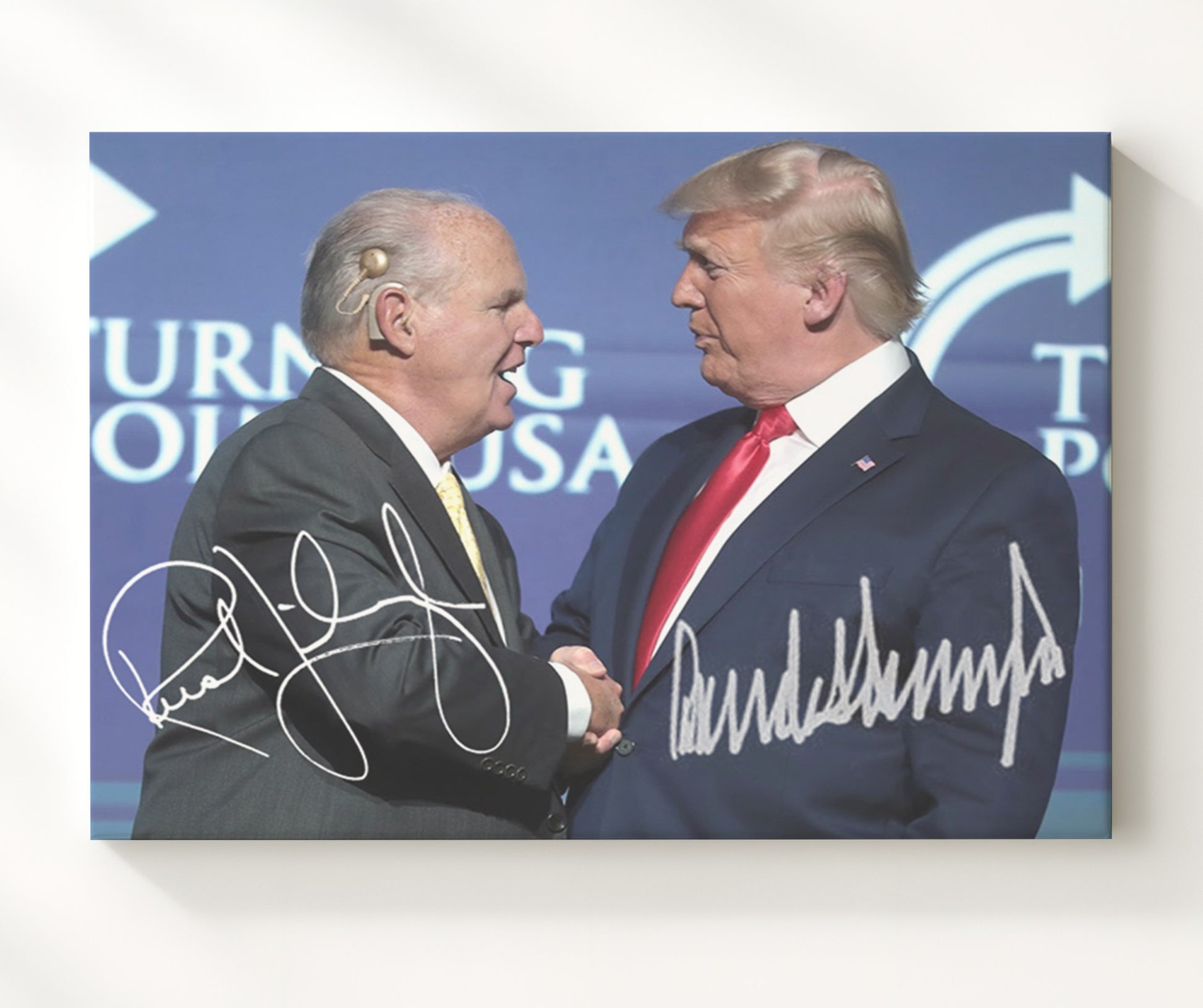 Historical - Donald Trump And Rush Limbaugh - Beacons Of Power Event Portrait - Landscape History Wall Art