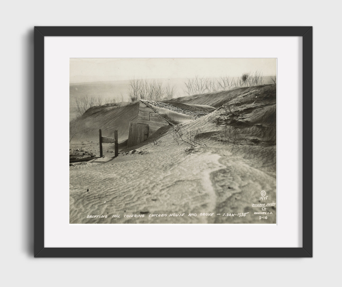 Historical - Dust Bowl - Buried Homestead South Dakota 1935 History Wall Art