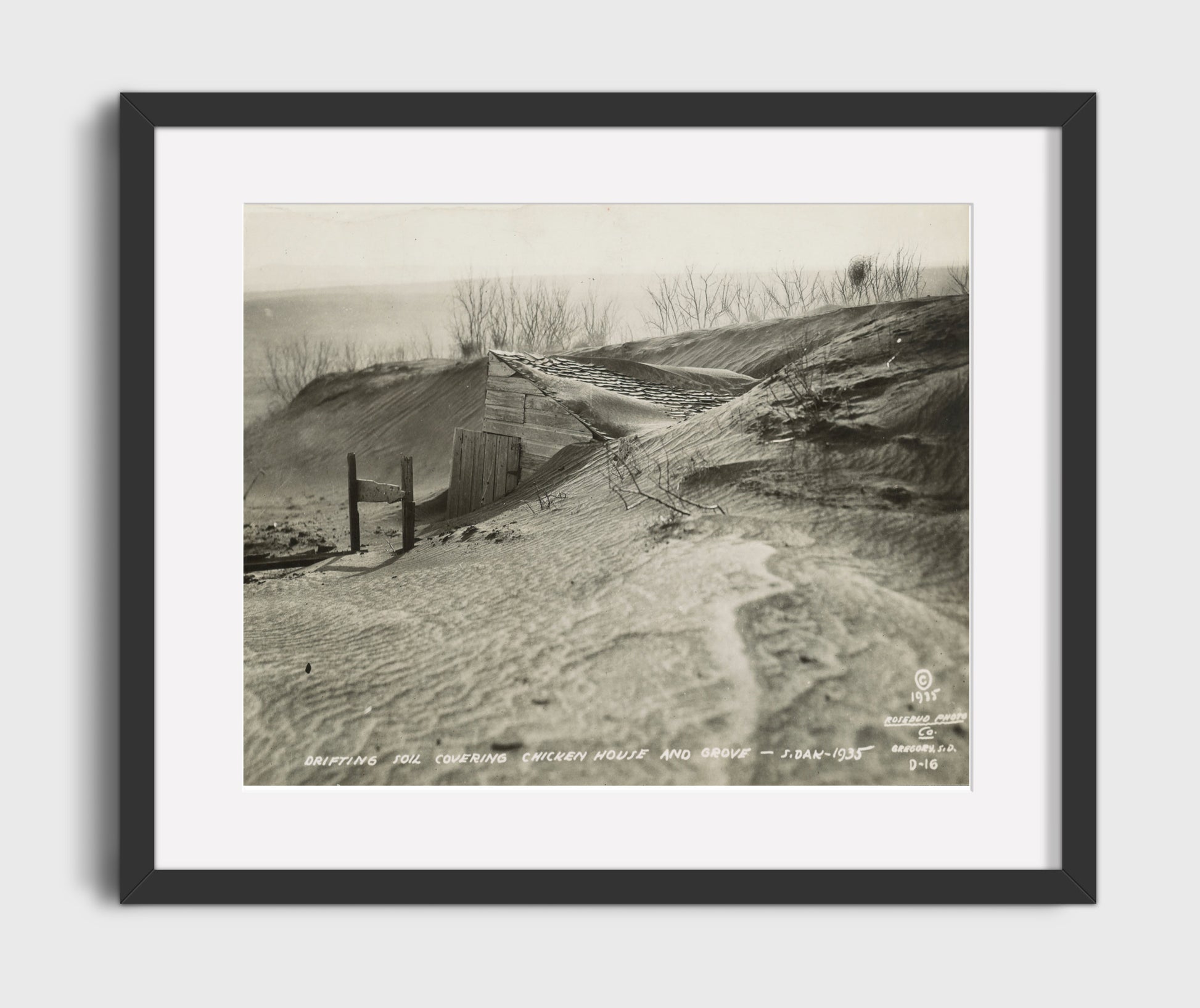 Historical - Dust Bowl - Buried Homestead South Dakota 1935 History Wall Art