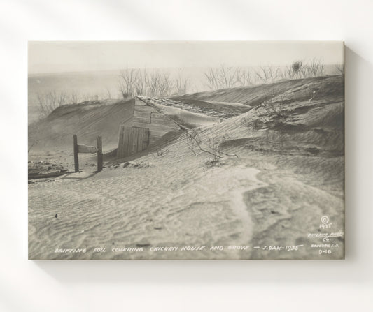 Dust Bowl - Buried Homestead South Dakota 1935 8x10 Canvas history wall art
