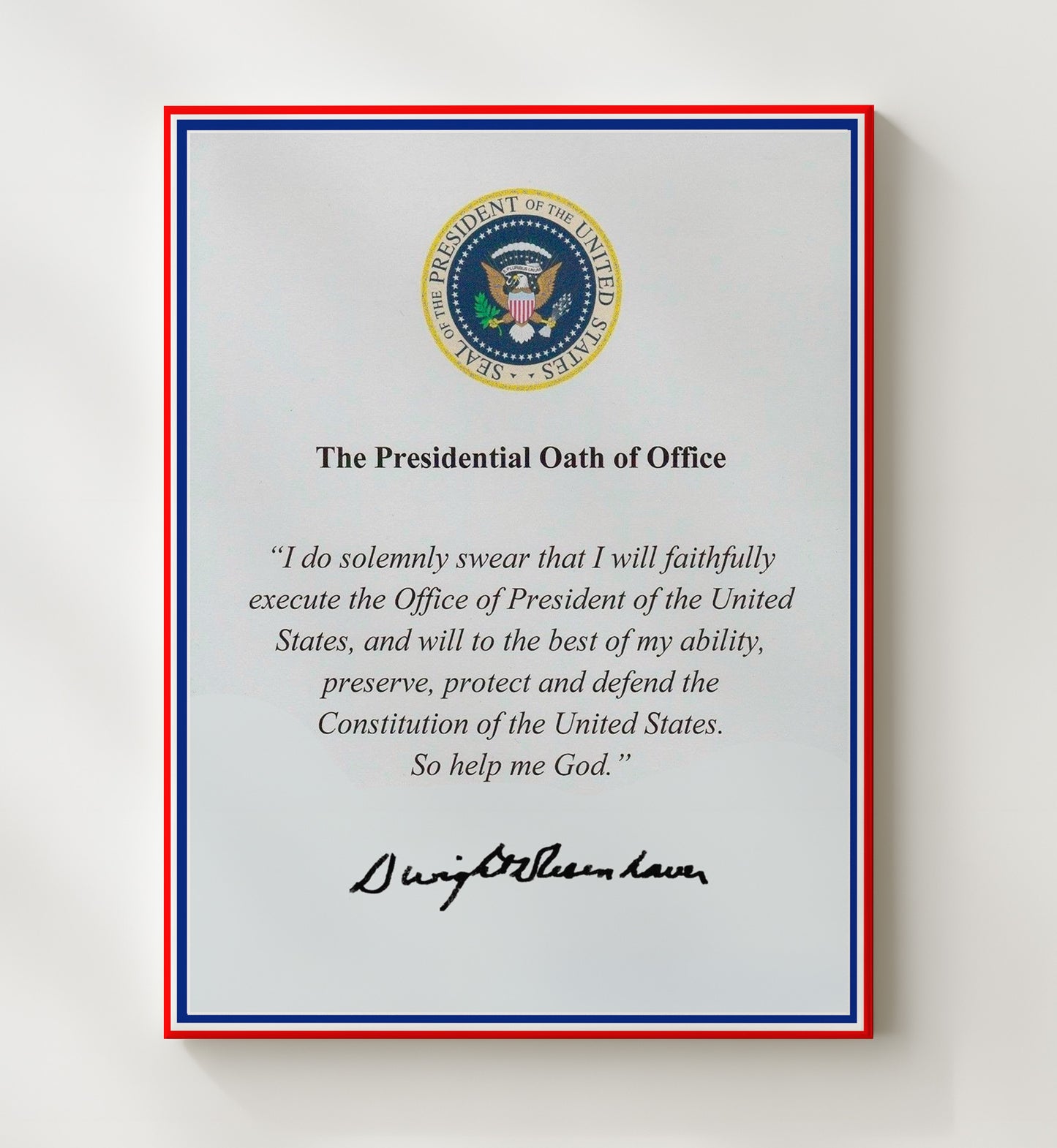 Historical - Dwight D. Eisenhower - Presidential Oath Of Office Print History Wall Art