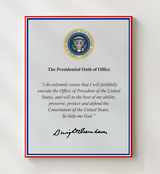 Dwight D. Eisenhower - Presidential Oath of Office Print 8x10 Canvas history wall art