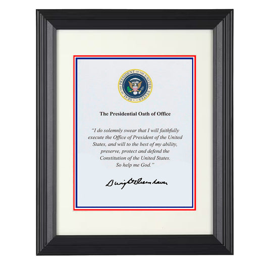 Dwight D. Eisenhower - Presidential Oath of Office Print 8x10 Beveled Frame history wall art