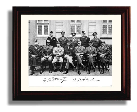 Historical - Dwight D. Eisenhower And George S. Patton Jr. - Allied Command Portrait Wwii  - Landscape History Wall Art