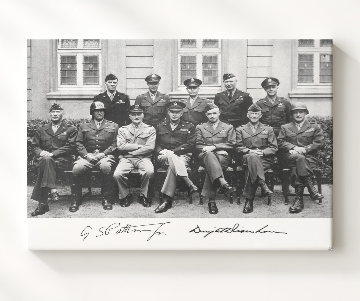 Historical - Dwight D. Eisenhower And George S. Patton Jr. - Allied Command Portrait Wwii  - Landscape History Wall Art
