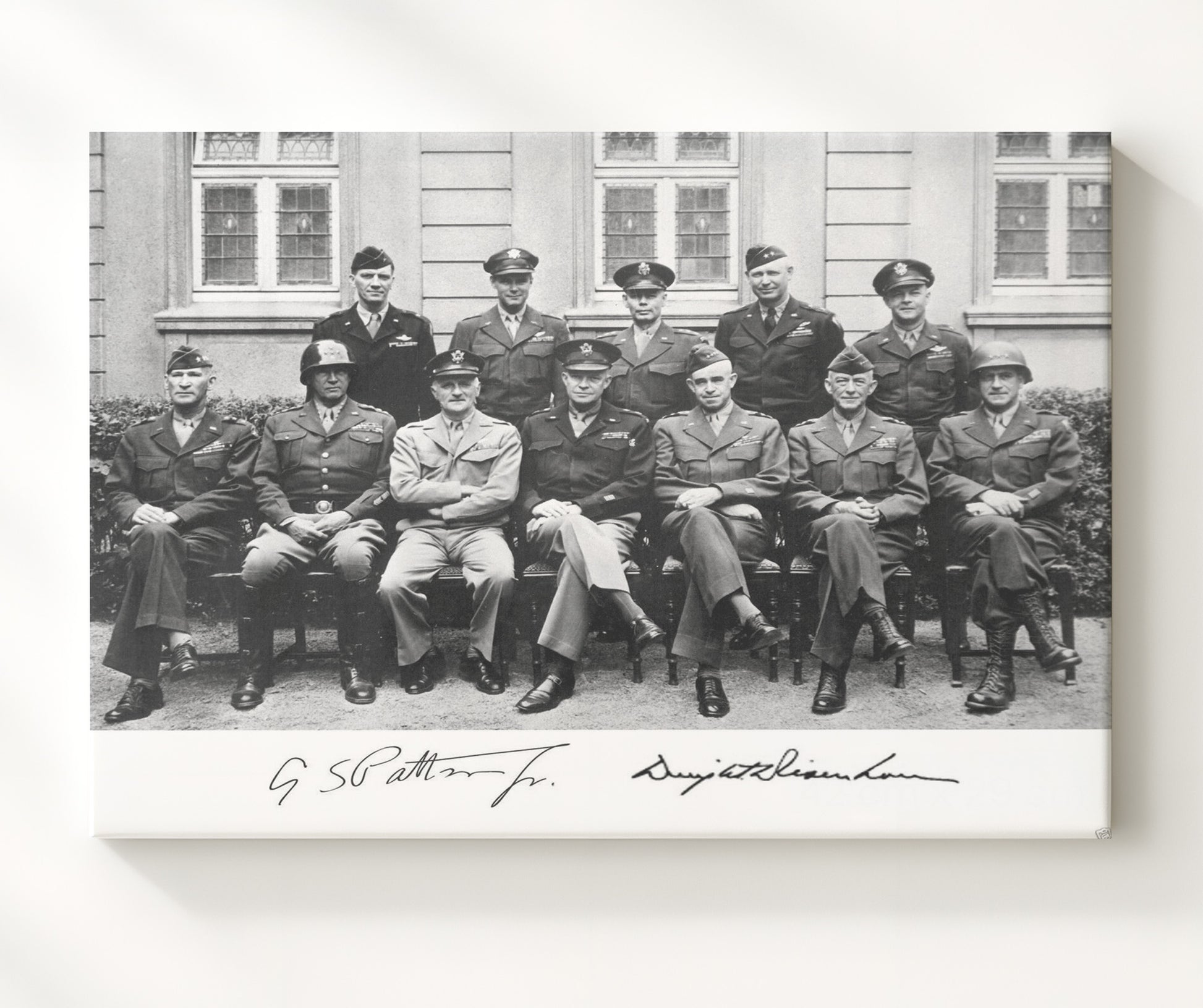 Historical - Dwight D. Eisenhower And George S. Patton Jr. - Allied Command Portrait Wwii  - Landscape History Wall Art