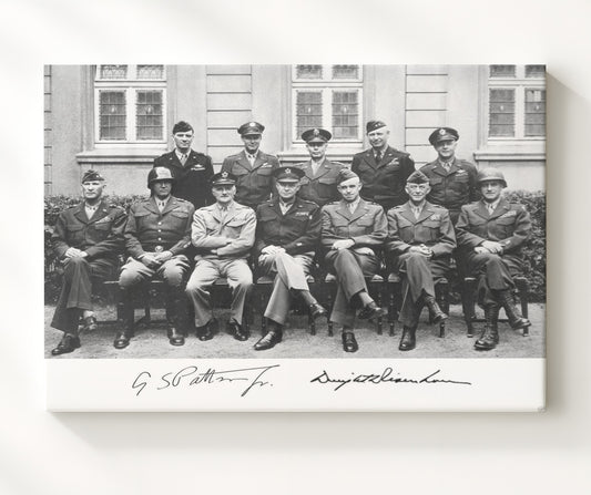 Dwight D. Eisenhower and George S. Patton Jr. - Allied Command WWII 8x10 Canvas history wall art