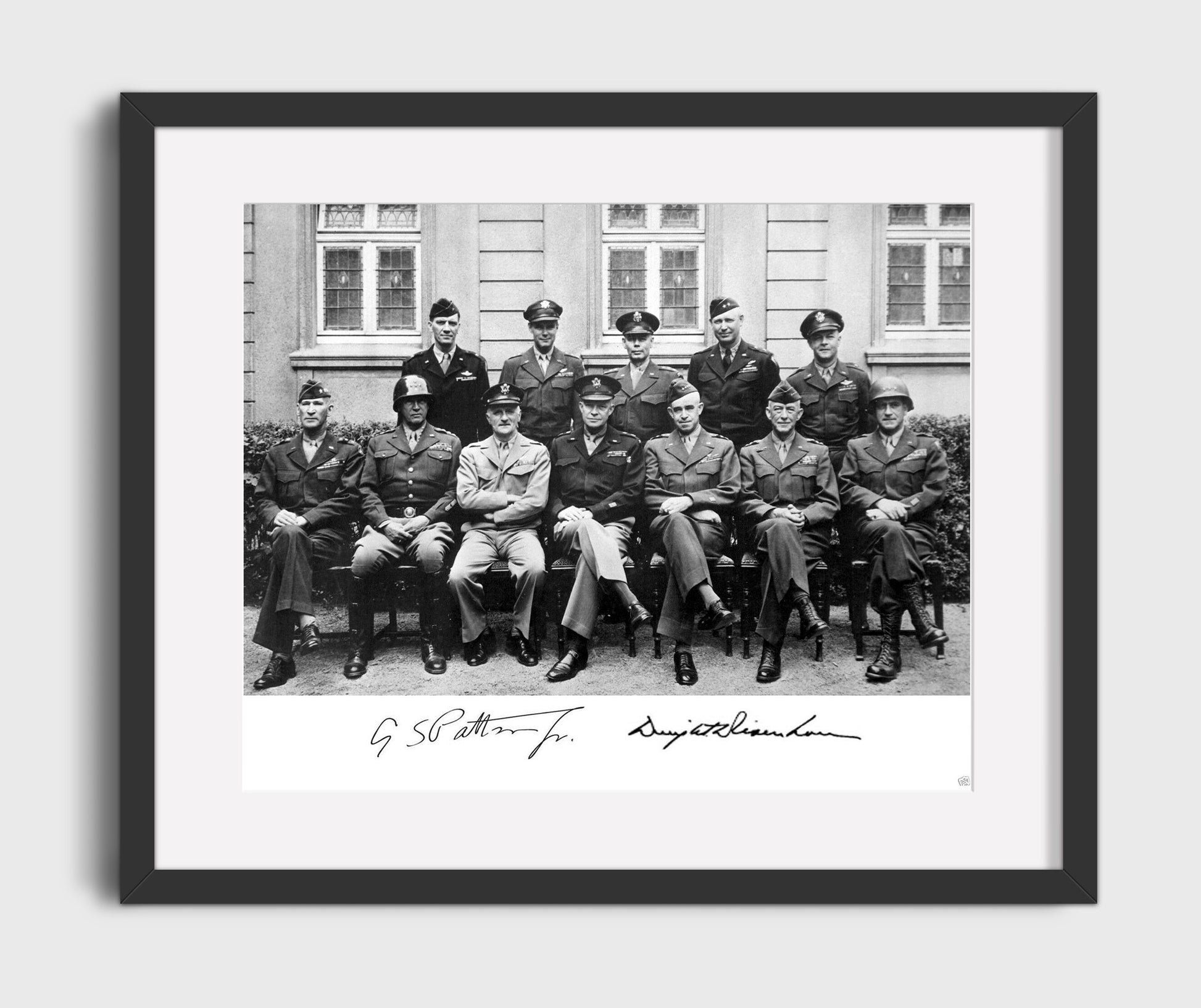 Historical - Dwight D. Eisenhower And George S. Patton Jr. - Allied Command Portrait Wwii  - Landscape History Wall Art