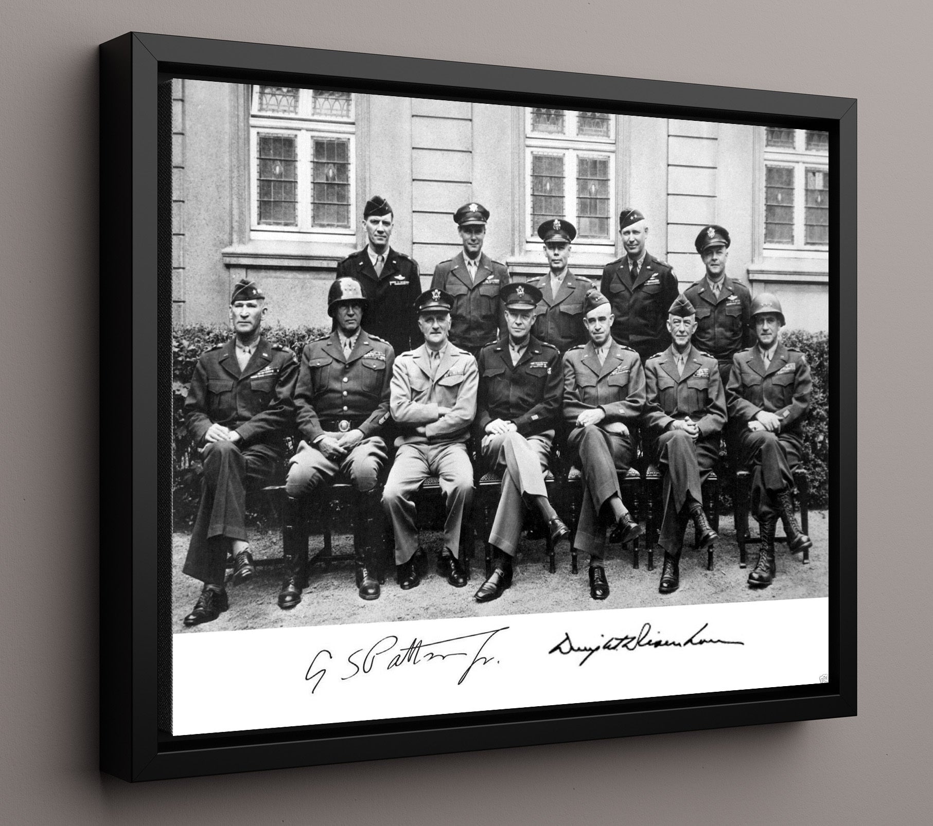 Historical - Dwight D. Eisenhower And George S. Patton Jr. - Allied Command Portrait Wwii  - Landscape History Wall Art
