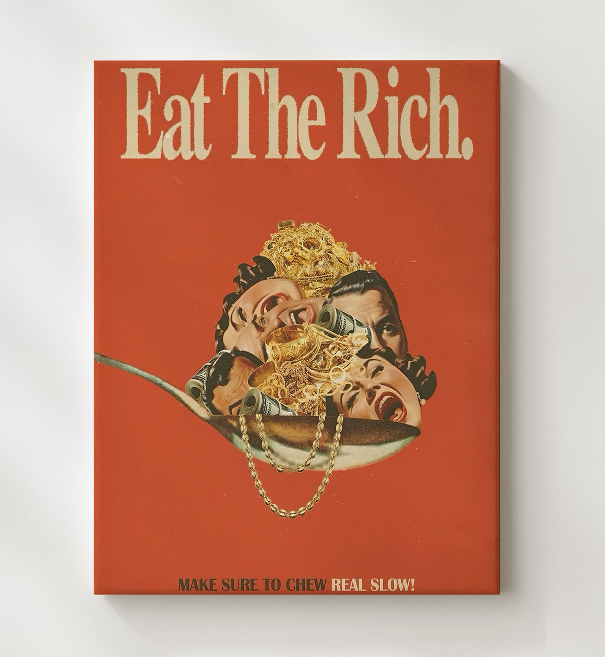 Economic Inequality Poster - Wealth Critique Eat the Rich Illustration 8x10 Canvas history wall art