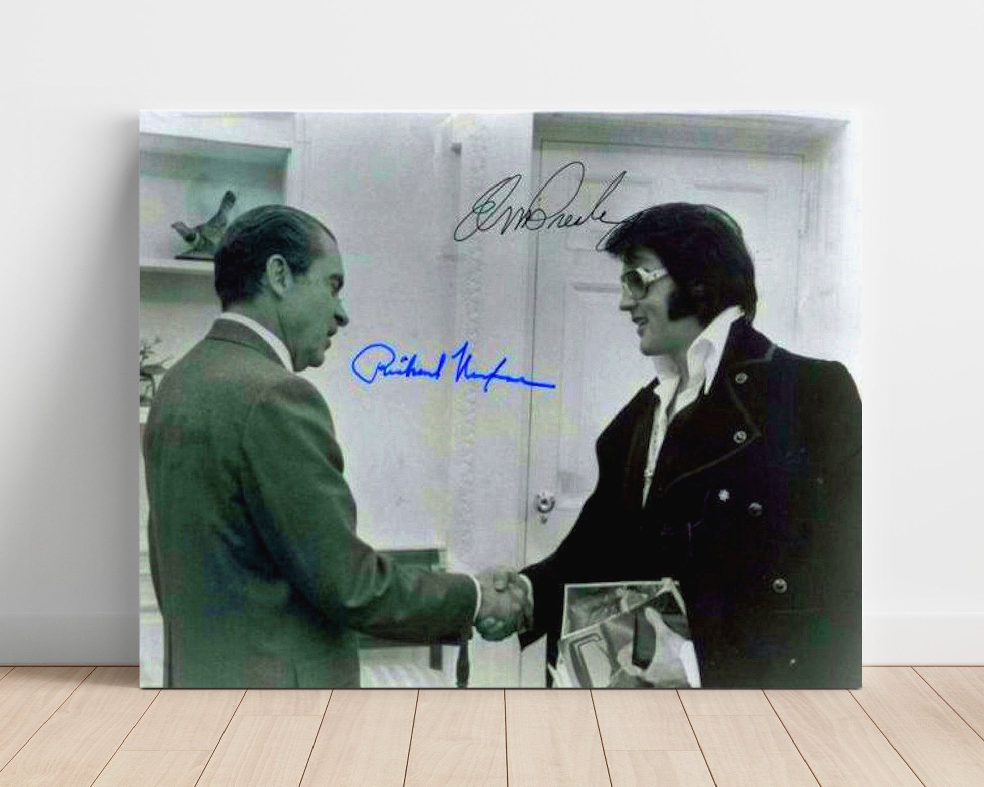 Historical - Elvis Presley And Richard Nixon - White House Handshake 1970 - Landscape History Wall Art
