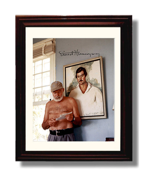 Historical - Ernest Hemingway - Reading Beside Self Portrait 1950S History Wall Art