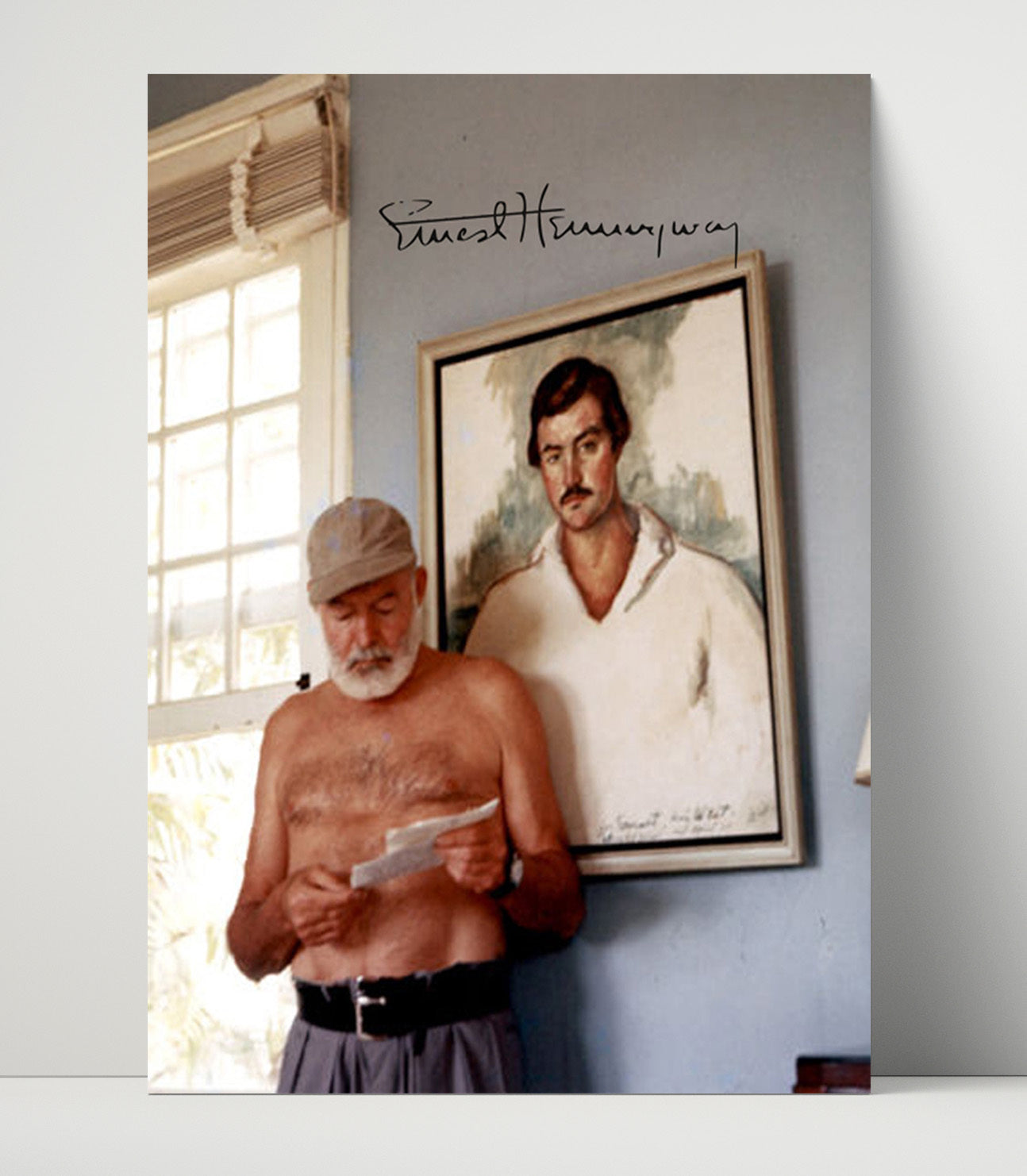 Historical - Ernest Hemingway - Reading Beside Self Portrait 1950S History Wall Art