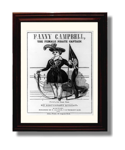 Historical - Fanny Campbell - Female Pirate Captain Illustration 1845 History Wall Art