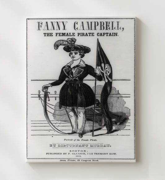 Fanny Campbell - Female Pirate Captain Illustration 1845 8x10 Canvas history wall art