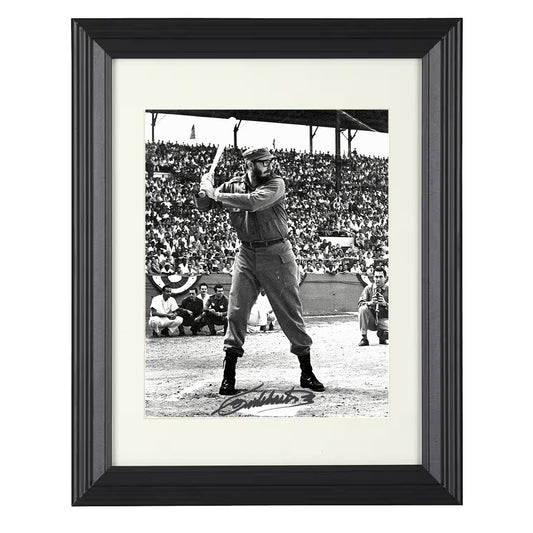 Fidel Castro - Baseball Stance Exhibition Game 1960s - Poster Print - 8x10
