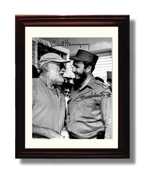 Historical - Fidel Castro And Ernest Hemingway - Cuba Meeting Portrait History Wall Art