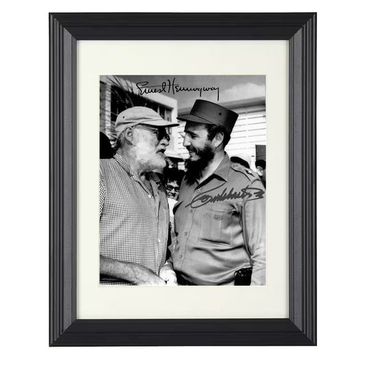 Fidel Castro and Ernest Hemingway - Cuba Meeting - Poster Print - 8x10
