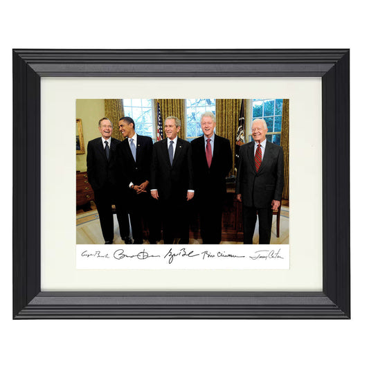 Bush Sr., Obama, Bush Jr., Clinton and Carter – Presidents unframed semi-gloss poster print